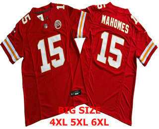 Mens Kansas City Chiefs #15 Patrick Mahomes Red FUSE Limited Vapor Stitched Jersey->->NFL Jersey
